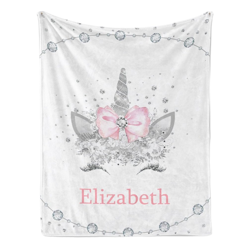 Personalized Blanket with Name Customizable Baby Blanket for Boys Girls Custom Elephant Blanket Custom Gifts for Christmas Birthday Valentines Day - 50x60 Inch