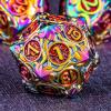 KERWELLSI Metal DND Dice Set D&D, 7Pcs Nature Vines Leaf Role Playing Dice with Gift Box, Rainbow Red Dungeons Dragons D and D Game Dice D20 D12 D10 D8 D6 D4 view 1
