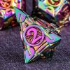 KERWELLSI Metal DND Dice Set D&D, 7Pcs Nature Vines Leaf Role Playing Dice with Gift Box, Rainbow Red Dungeons Dragons D and D Game Dice D20 D12 D10 D8 D6 D4 view 4