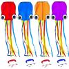 Flying Hoofer Large Octopus Kites(4packs) for Kids and Adults - Easy to Fly, 28X158 3D Software Colorful Kite with Long Tails. Perfect for Beach and Outdoor Activities (Red&Blue&Orange&Purple). view 1