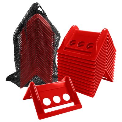 24 Pack 4" Flatbed Edge Protectors with Carrying Case, 4" Winch Ratchet Straps Plastic Corner Protectors for Flatbed Cargo Load (Red)
