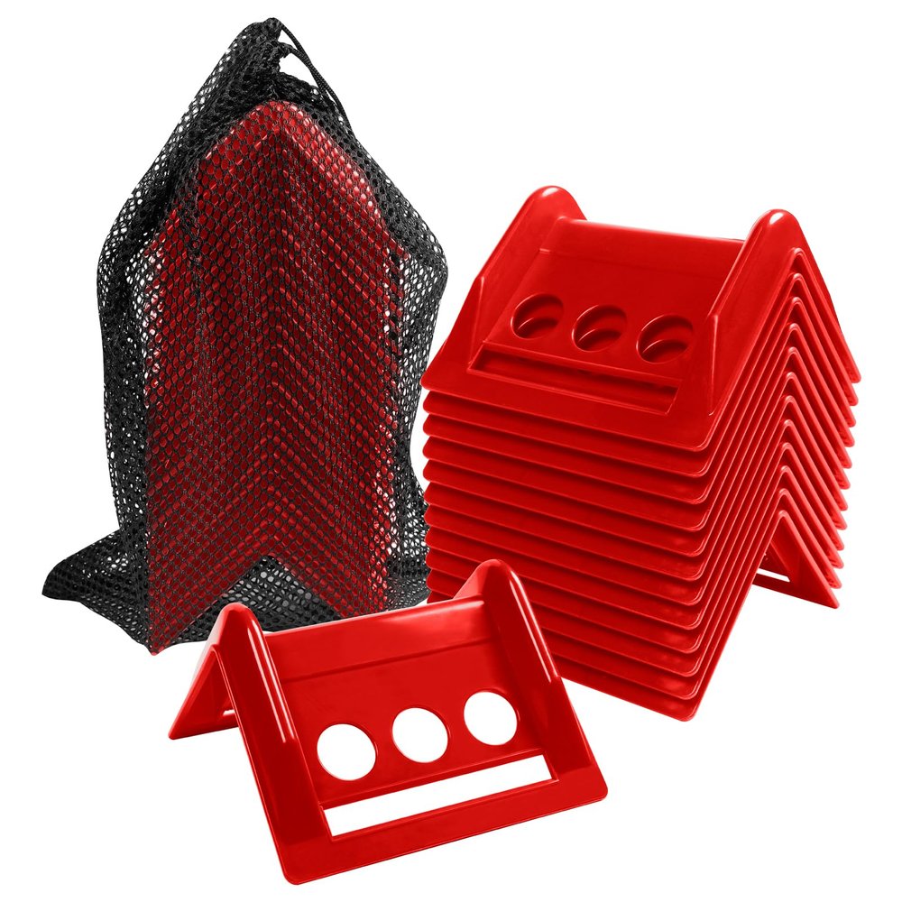 24 Pack 4" Flatbed Edge Protectors with Carrying Case, 4" Winch Ratchet Straps Plastic Corner Protectors for Flatbed Cargo Load (Red)