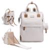 AIITA Diaper Bag Backpack, Multifunction Diaper Bag with Changing Station, Stylish Baby Bags, Large Unisex Diaper Backpack for Mom and Dad, Baby Registry Search, Portable Changing Pad  White Beige view 1