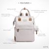AIITA Diaper Bag Backpack, Multifunction Diaper Bag with Changing Station, Stylish Baby Bags, Large Unisex Diaper Backpack for Mom and Dad, Baby Registry Search, Portable Changing Pad  White Beige view 2