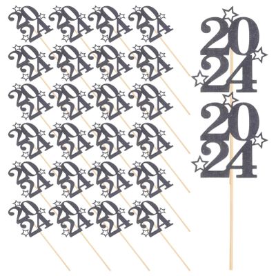ABOOFAN 30pcs Year Cake Toppers Graduation Cupcake Picks for Party Decorations Fun and Portable Cake Decor for Memorable Celebrations and Festive Atmosphere