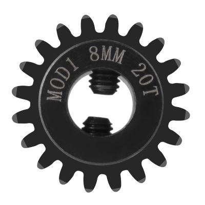 BRKRC CrMo Steel Mod 1 20T 45T 50T Pinion Motor Gear 8mm Bore for Tra-xxas 1/5 X maxx 8S & XRT 8S & 1/5 Series RC Car Upgrades Part (20T)