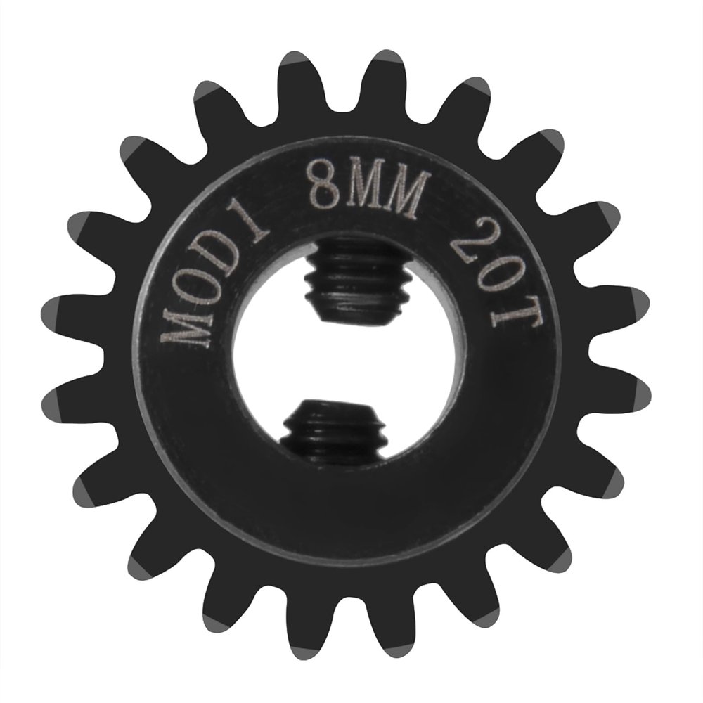 BRKRC CrMo Steel Mod 1 20T 45T 50T Pinion Motor Gear 8mm Bore for Tra-xxas 1/5 X maxx 8S & XRT 8S & 1/5 Series RC Car Upgrades Part (20T)