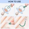 MINMUNJIU Silicone Pacifier Clip Holder, 4 Pack One Piece Soft Flexible Binky Clips Pacifier Holder Clip for Boys view 2