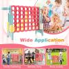 COSTWAY Jumbo 4-to-Score Giant Game Set for Kids & Adults, 2.5Ft Indoor Outdoor Game with Basketball Hoop, Ring Game, 42 Jumbo Rings, Quick-Release Slider, Perfect for Birth & Holiday Party (Aqua Red) view 4