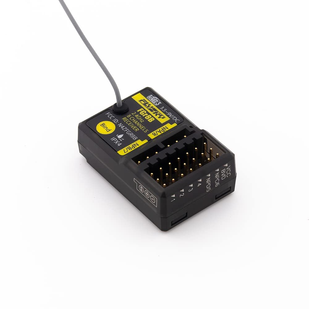 Flysky FGR8B IPX4 2.4GHz 8CH PWM PPM i-Bus Output Receiver for AFHDS 3 Transmitters RF Modules PL18 NB4 /NB4 Lite FRM302 RC Car Boat
