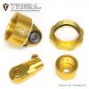 TREAL Aluminum 7075 Shock Cap and Bottom Retainer End Set for Losi 1/4 Promoto-MX Motorcycle(Gold) view 2