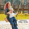 PELLOR Hanging Wooden Swing, Tree Swings for Adults/Kids with 440lbs Load, Curved Swings Seat 22.8"x 9.8"x 0.6", Adjustable Rope Plus Size Tree Swing Set for Indoor and Outdoor view 3