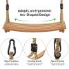 PELLOR Hanging Wooden Swing, Tree Swings for Adults/Kids with 440lbs Load, Curved Swings Seat 22.8"x 9.8"x 0.6", Adjustable Rope Plus Size Tree Swing Set for Indoor and Outdoor view 4