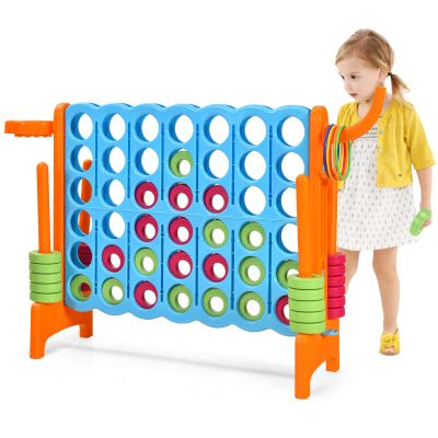 AKUSTIK Giant Connect Game Outdoor, 4 in a Row Jumbo 4 to Score for Kids Adults Family Party Yard Lawn, Large Connect Game with Quick Release Slider 42 Jumbo Rings