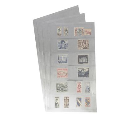 PCCB MINGT 10Pcs Standard 9-Hole Transparent Single-Sided Album Inner Sheets Card Stamp Banknote Collection Album Inserts Pages For Coin Collecting And Supplies (6 Pockets)
