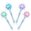 EnrichFun Light Up Frozen Snowflake Wand with Sound, Motion Sensitive Magic Princess Toys for Kids Girls Party Favors 4 Pieces, (Blue) view 1