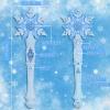 EnrichFun Light Up Frozen Snowflake Wand with Sound, Motion Sensitive Magic Princess Toys for Kids Girls Party Favors 4 Pieces, (Blue) view 2