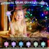 EnrichFun Light Up Frozen Snowflake Wand with Sound, Motion Sensitive Magic Princess Toys for Kids Girls Party Favors 4 Pieces, (Blue) view 3