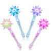 EnrichFun Light Up Frozen Snowflake Wand with Sound, Motion Sensitive Magic Princess Toys for Kids Girls Party Favors 4 Pieces, (Mixed) view 1