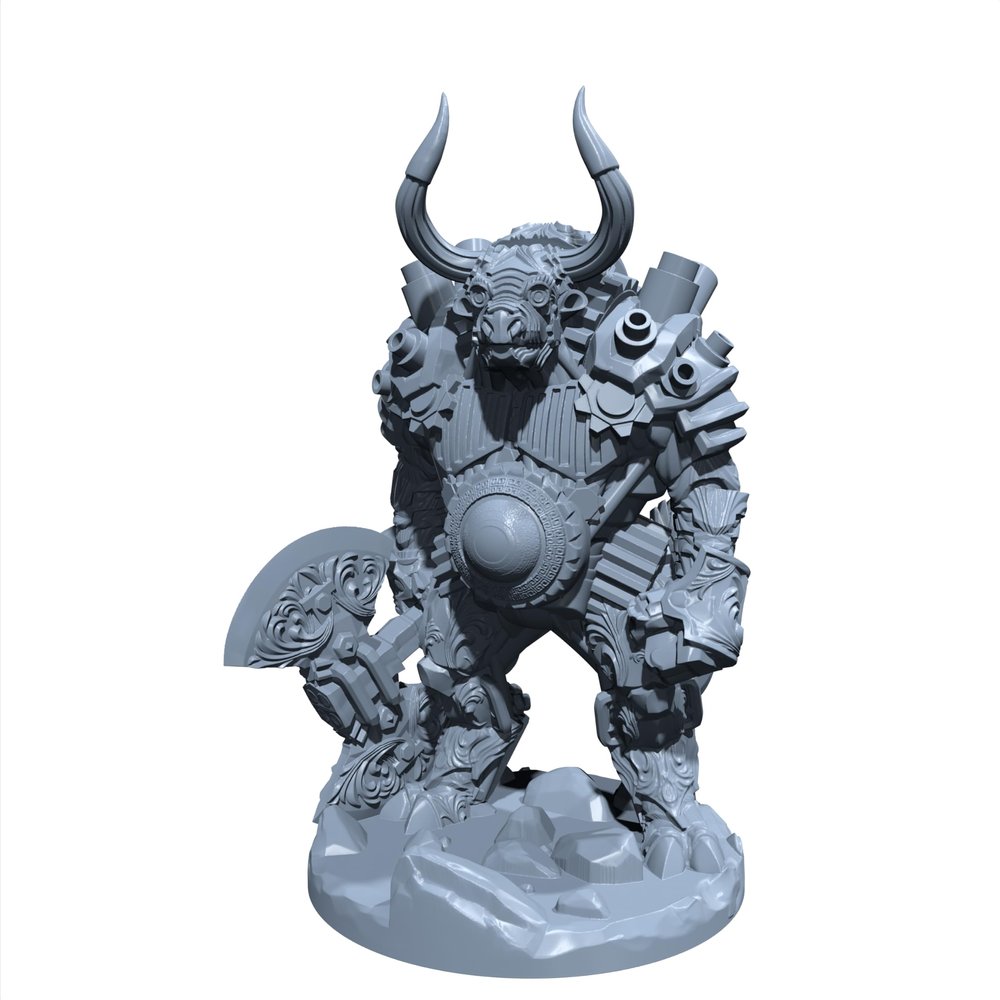 Gearhorn The Labyrinth Warden | Clockwork Minotaur | Construct Miniature for Tabletop Games Like D&D and War Gaming Large (Normal Size)