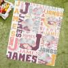 Atthadassi Personalized Elephant Baby Blanket, Custom Name Blanket, Soft Flannel, 40"x50" - Kid Size view 2