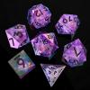 UBEUCK Electroplated Resin Dice Set, Resin Edge Sharp for Dungeons & Dragons RPG, MTG Board Games with Gift Box (Electroplating Purple Color) view 1