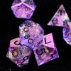 UBEUCK Electroplated Resin Dice Set, Resin Edge Sharp for Dungeons & Dragons RPG, MTG Board Games with Gift Box (Electroplating Purple Color) view 2
