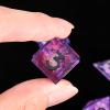 UBEUCK Electroplated Resin Dice Set, Resin Edge Sharp for Dungeons & Dragons RPG, MTG Board Games with Gift Box (Electroplating Purple Color) view 4
