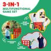 DORTALA Jumbo 4-to-Score Giant Game Set, Plastic Giant 4-in-A-Row w/Basketball Hoop, 42 Jumbo Rings, Release Slider, Ring Toss, 2.5Ft Indoor Outdoor Game Set for Kids & Adults (Red) view 2