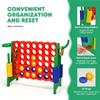 DORTALA Jumbo 4-to-Score Giant Game Set, Plastic Giant 4-in-A-Row w/Basketball Hoop, 42 Jumbo Rings, Release Slider, Ring Toss, 2.5Ft Indoor Outdoor Game Set for Kids & Adults (Red) view 3