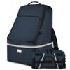 Car Seat Travel Bag - Padded Car Seat Carrier with Steel Cable Handle and Reflective Stripes, Large Durable Airport Gate Check Bag, Blue view 1