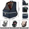 Car Seat Travel Bag - Padded Car Seat Carrier with Steel Cable Handle and Reflective Stripes, Large Durable Airport Gate Check Bag, Blue view 2