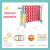 DORTALA Giant 4-in-A-Row, Plastic Jumbo Game Set w/42 Jumbo Rings, Quick-Release Slider, Ring Toss, 2.5Ft Indoor Outdoor 4 to Score Yard Game w/Basketball Hoop for Kids & Adults (Aqua Red) view 3