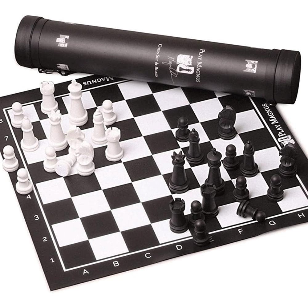 GAENZA New Portable Travel Chess, Leather Chess Board and Acrylic Chess Pieces, Chess Set with with Storage Bag for Kids and Adults Toys