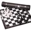 GAENZA New Portable Travel Chess, Leather Chess Board and Acrylic Chess Pieces, Chess Set with with Storage Bag for Kids and Adults Toys view 1