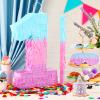 Arrowbash Number 1 Piata 1st Birthday Party Decorations 16 Inch Mermaid Pink Purple Blue Piata with Blindfold Stick and Confetti Large for Wedding Anniversary Celebration Baby Shower view 3
