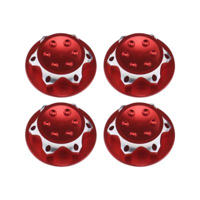 Micro Traders 4Pcs RC Car 17mm Hex Wheel Nut Anti-Dust Cover Nut Replacement Fit for 1/8 RC Car Model RC Off-Road Truck Compatible with Redcat Compatible with E-Revo, Red