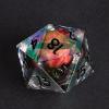 UBEUCK Electroplated Resin Dice Set, Resin Edge Sharp for Dungeons & Dragons RPG, MTG Board Games with Gift Box(Electroplating Red Longan) view 3