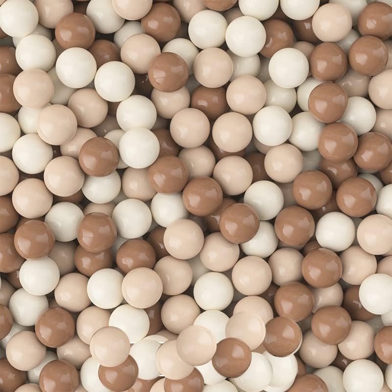 Dekeyoo Ball Pit Balls Pack of 200 - BPA Free, Crush Proof Plastic Balls for Ball Pit, Tent, Playhouse, Children's Toy Balls for Party, Macaron Ocean Balls 2.15 Inch Mocha Tricolor