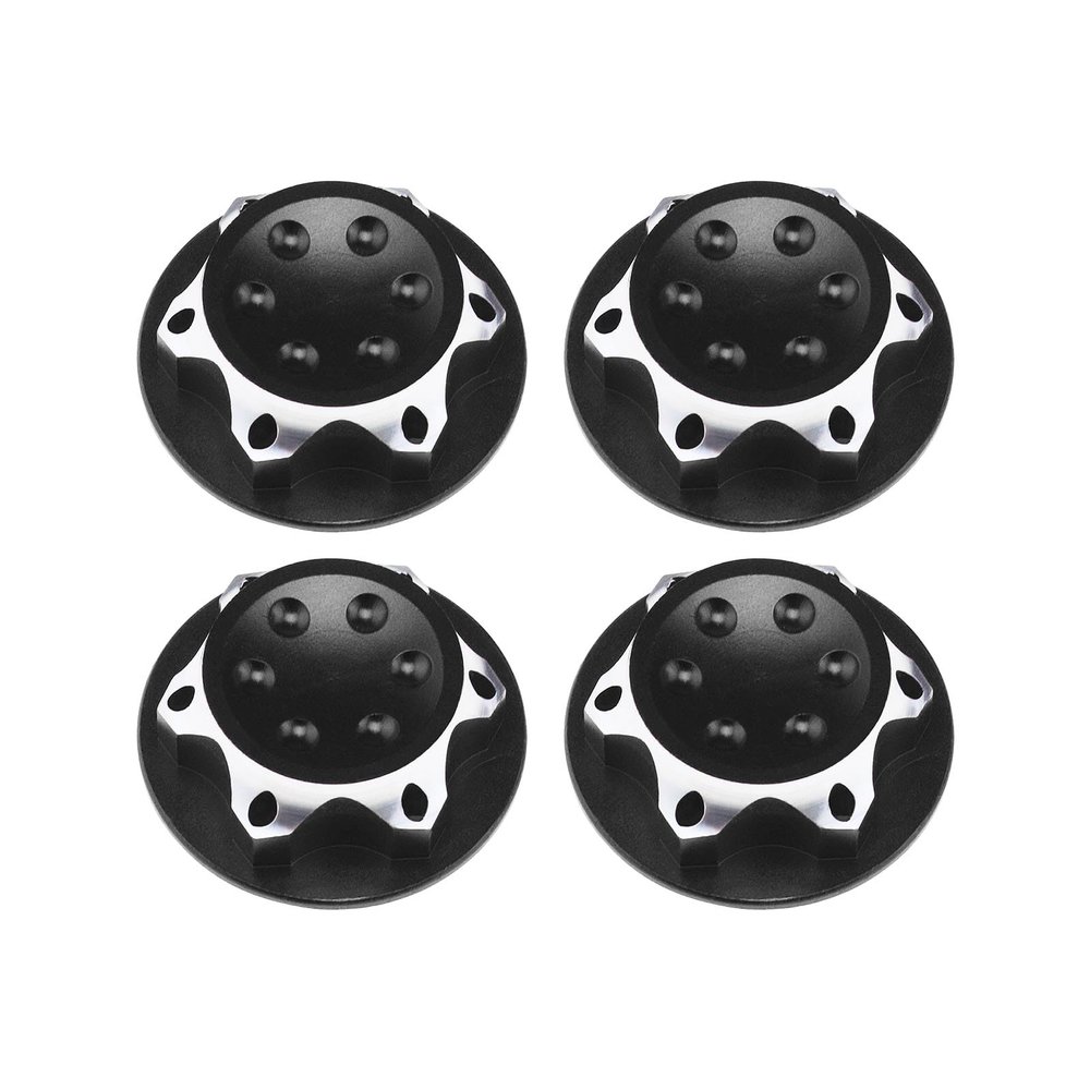 Micro Traders 4Pcs RC Car 17mm Hex Wheel Nut Anti-Dust Cover Nut Replacement Fit for 1/8 RC Car Model RC Off-Road Truck Compatible with Redcat Compatible with E-Revo, Black