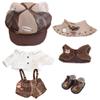 niannyyhouse 10cm 15cm 20cm Doll Clothes Brown Hat Shirt Strap Pants Shawl Vest Leather Shoes Vintage Detective Suit Soft Plush Toy Dress Up (15cm) view 1