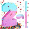 Arrowbash Number 2 Piata Mermaid Pink Purple Blue Piata with Blindfold Stick and Confetti Large Piata for Birthday Party Suitable for Boys Girls Anniversary Wedding Birthday Celebration Decor view 1