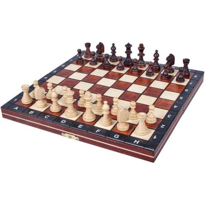 GAENZA New Professional Chess, Foldable Chessboard and Chess Pieces, Portable Travel Solid Wood Chess Set for Kids and Adults Toys
