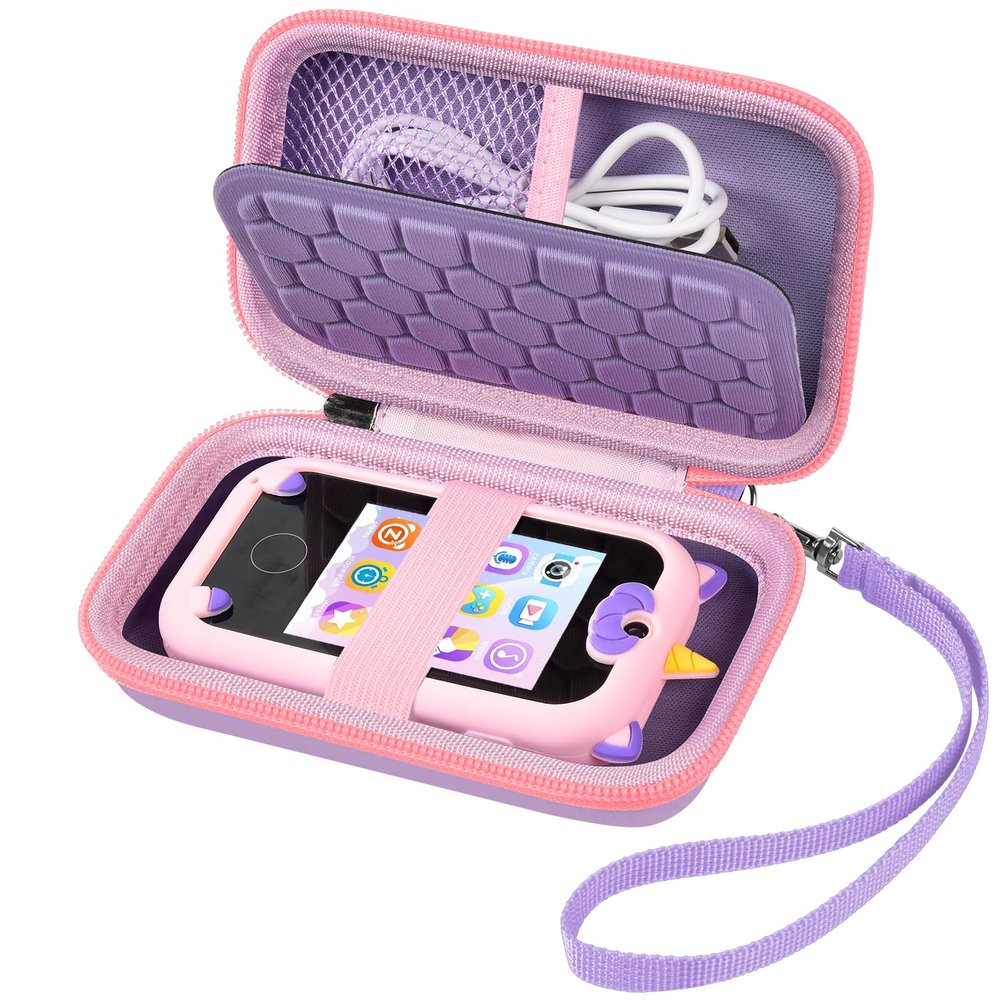 ALKOO Kids Toy Smartphone Case Compatible with Kikapabi/for Joozfee/for dancingcow/for Prysyedawn, Learning Toys Holder for Play Cell Phone, SD Card, Over 7 Years Age- Purple