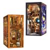 CUTEBEE DIY Book Nook Kit, DIY Dollhouse Booknook Bookshelf Insert Decor Alley, Bookends Model Build-Creativity Kit with LED Light (Eternal Bookstore)(Nebula Common Room) view 1
