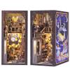 CUTEBEE DIY Book Nook Kit, DIY Dollhouse Booknook Bookshelf Insert Decor Alley, Bookends Model Build-Creativity Kit with LED Light (Eternal Bookstore)(Nebula Common Room) view 2