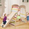 Costzon Indoor Jungle Gym, 6-in-1 Montessori Climbing Toys for Toddlers with Double-Sided Slide, Climbing Rock/Net, Indoor Wooden Playground Climber Playset for Kids 2-6 Years Birthday view 1
