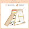 Costzon Indoor Jungle Gym, 6-in-1 Montessori Climbing Toys for Toddlers with Double-Sided Slide, Climbing Rock/Net, Indoor Wooden Playground Climber Playset for Kids 2-6 Years Birthday view 2