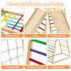 Costzon Indoor Jungle Gym, 6-in-1 Montessori Climbing Toys for Toddlers with Double-Sided Slide, Climbing Rock/Net, Indoor Wooden Playground Climber Playset for Kids 2-6 Years Birthday view 4