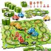 Bennol Toddler Toys Gifts for 2 3 4 5 Year Old Boys, 73 Jigsaw Puzzle Race Track Car Set Toys for Kids Boys Toddlers 1-3 2-4 3-5 4-6, Puzzle Tracks Car Toy Gifts for 2 3 4 5 Year Old Boy Kids view 1